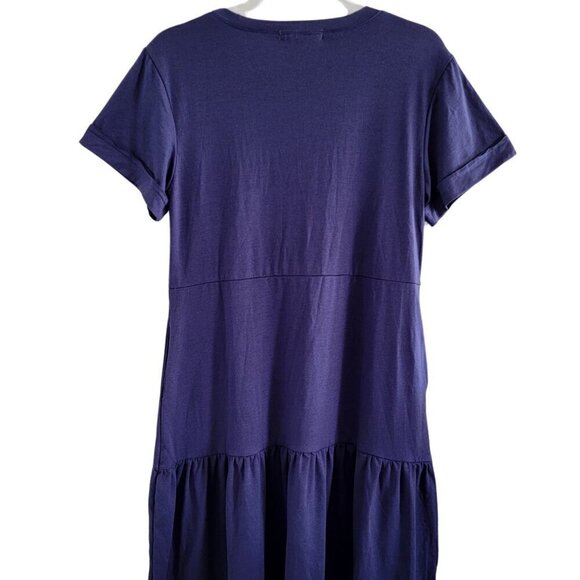NWT Blue Berryou Short Sleeve Pocket Ruffle Swing Casual Shift Dress Size Small - Picture 6 of 16